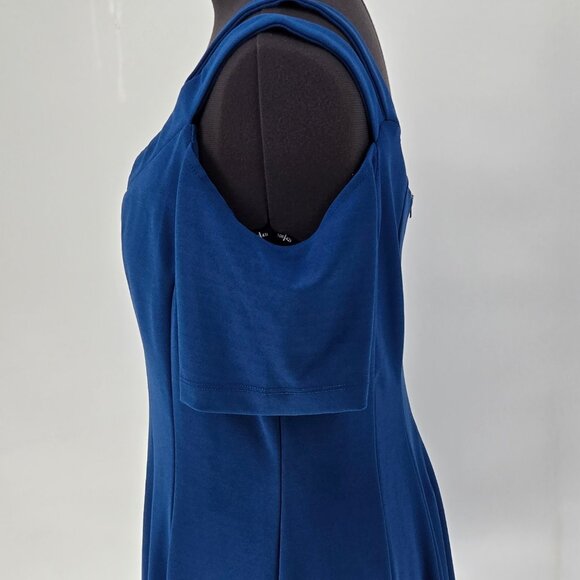 616-31 Lane Bryant Royal Blue Dress Off Shoulder Fit & Flare Size 18 - Picture 6 of 11